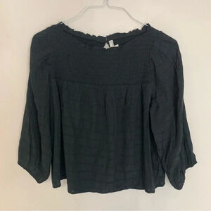 Monk & Lou Black Long Sleeve  Blouse L